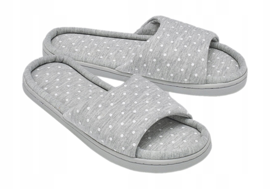 

Kapcie Damskie kropki kropeczki szare *37