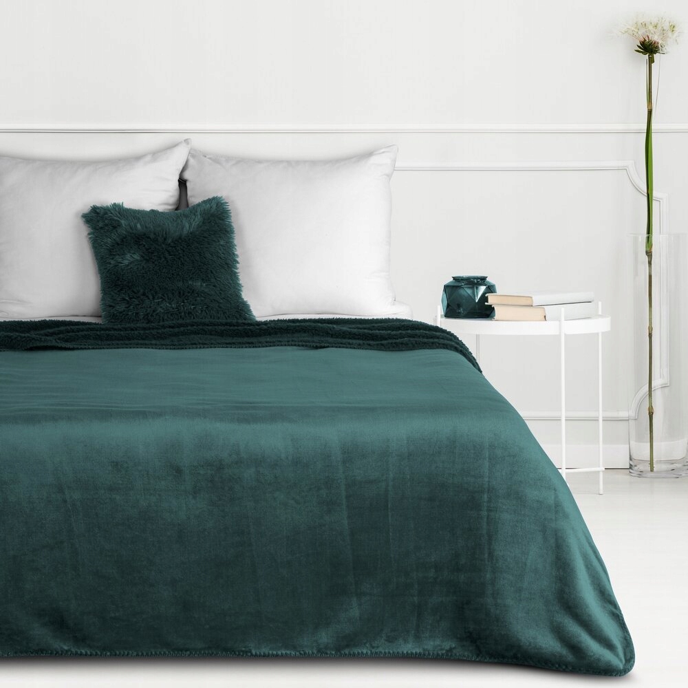 Deka přehoz Tedy 200x220 Eurofirany zelená měkká bukla teplý fleece