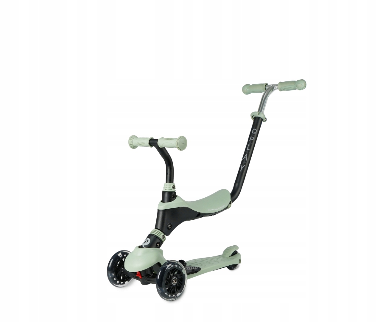 QPLAY HULAJNOGA TRÓJKOŁOWA JEŹDZIK SIEDZISKO RĄCZKA GREEN LED KOŁA SEMA PRO Model Sema