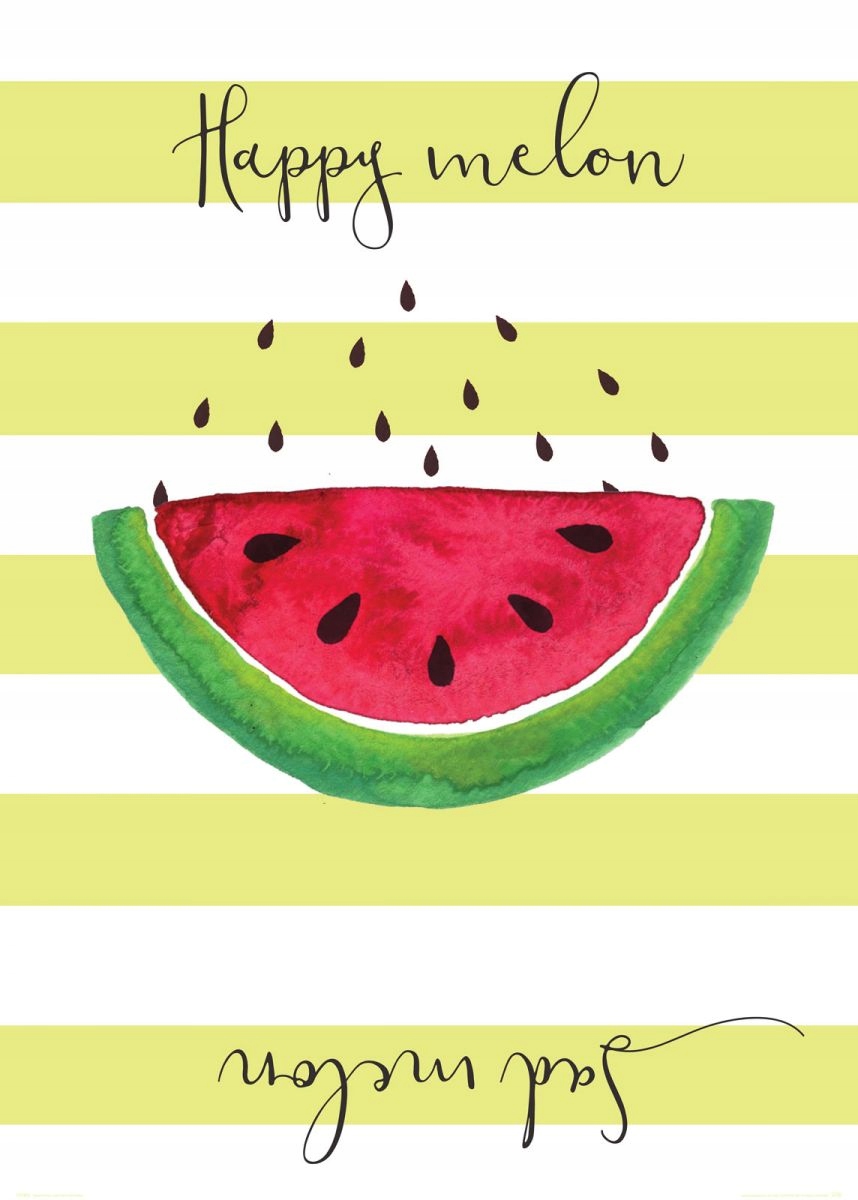 

Plakat z napisem Happy melon sad melon 50x70 cm