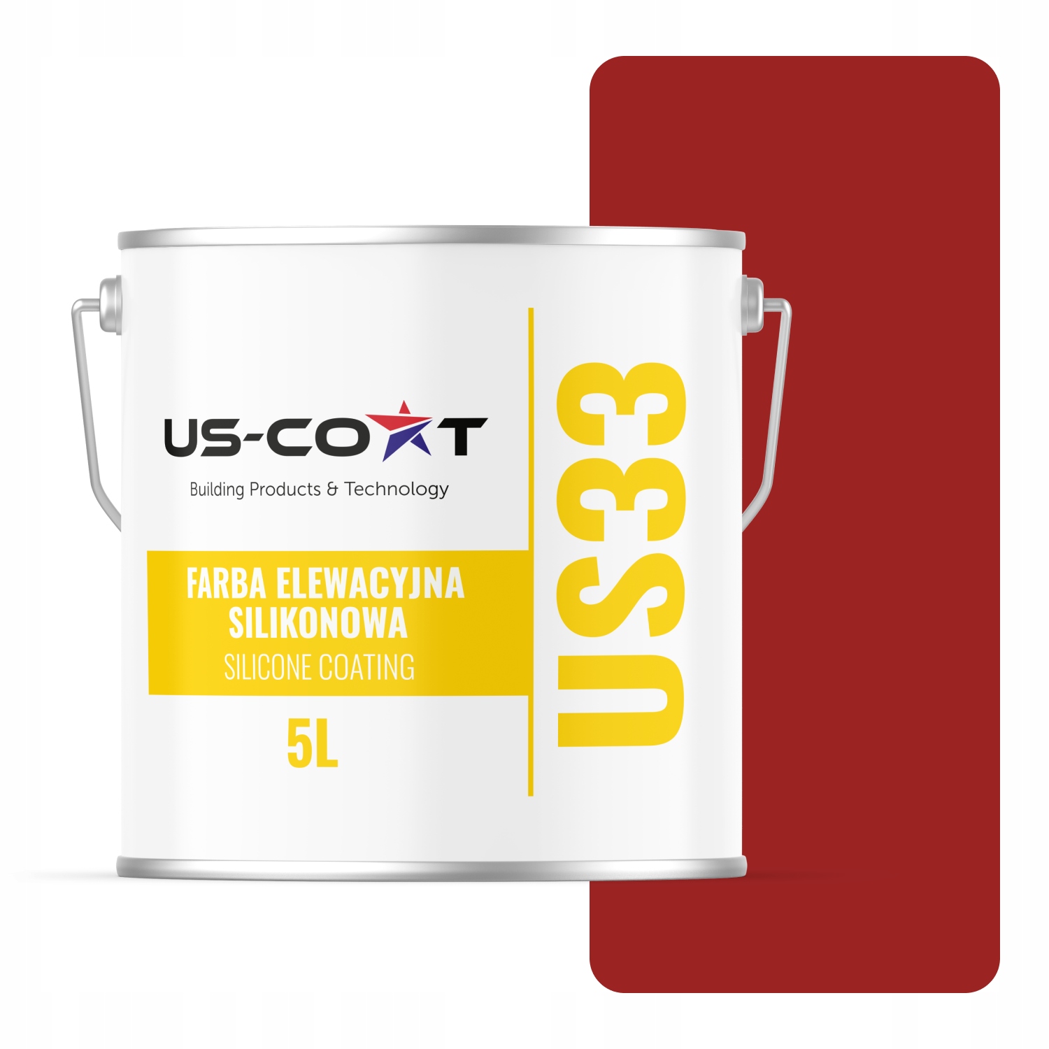 Barva Silikonová Fasádní Barva Červená RAL3001 Uv 5L Výrobce