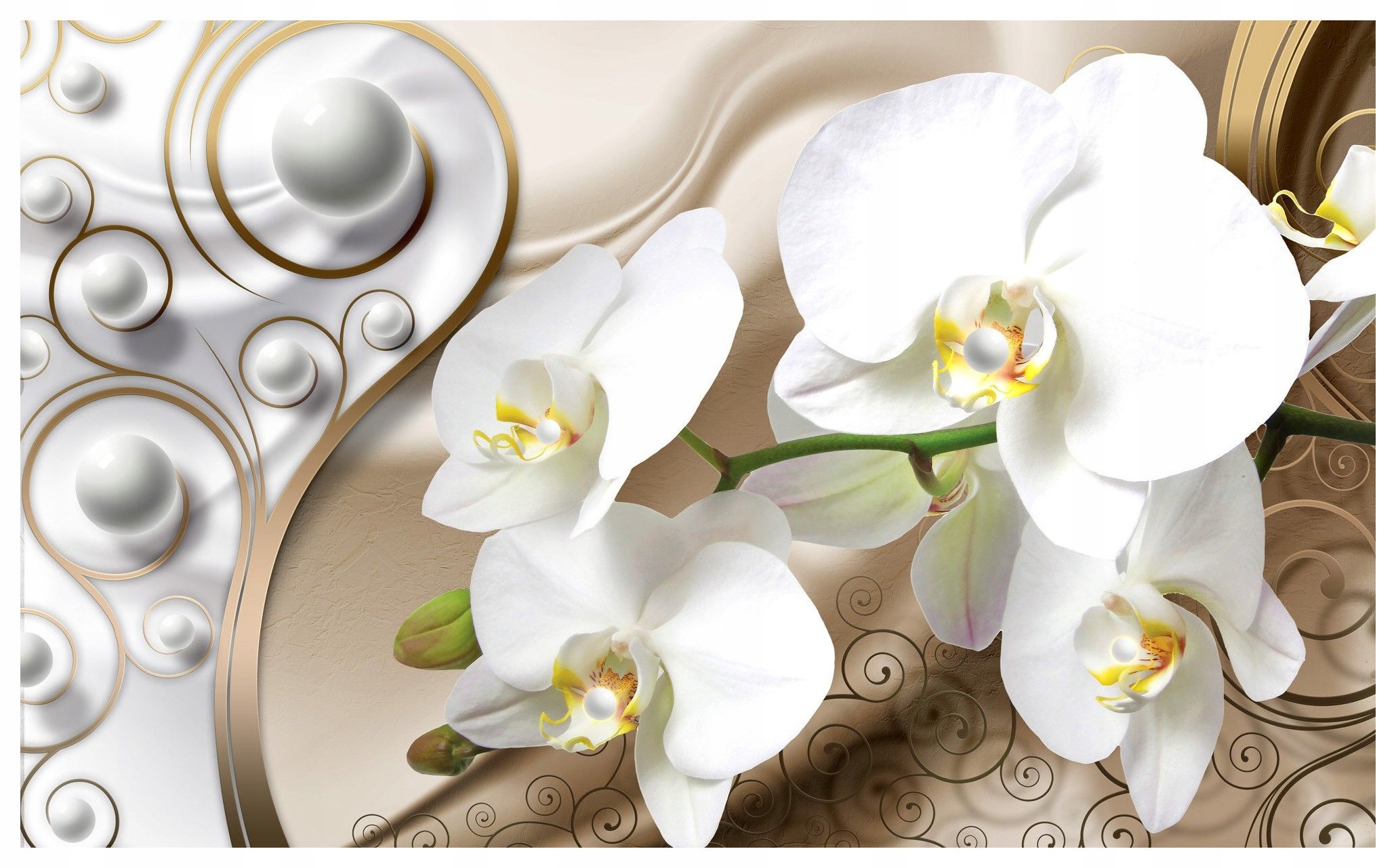 Fototapeta Bílé orchideje abstrakce elegance do obývacího pokoje 416x254 lepidlo