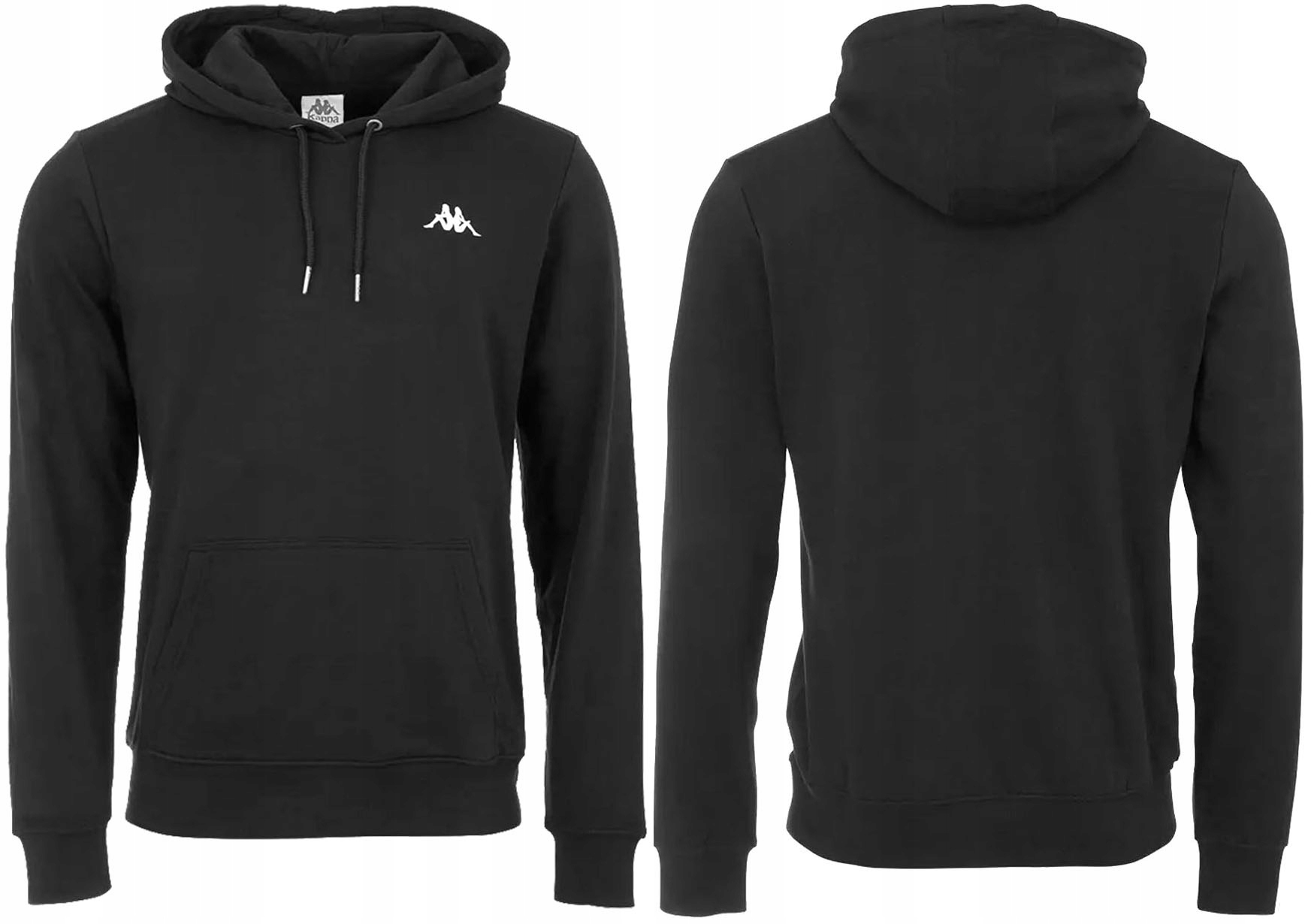 

Bluza Męska Kappa Bawełna Z Kapturem Czarna R. L
