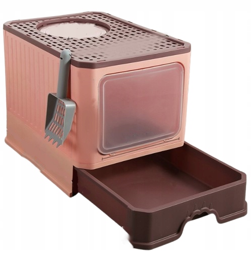Levně Kočičí Toaleta Krytá Pro Kočky 38x40x50 cm Růžová