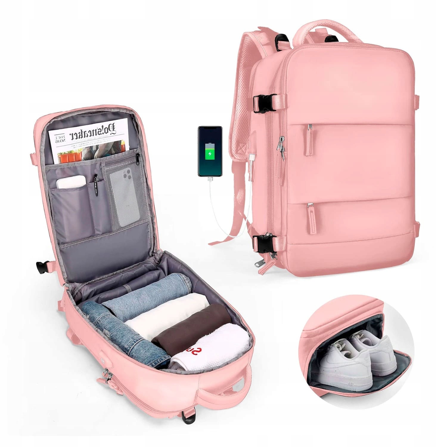 Plecak podróżny 40x30x20 do samolotu Wizzair Bagaż podręczny torba kabinowa