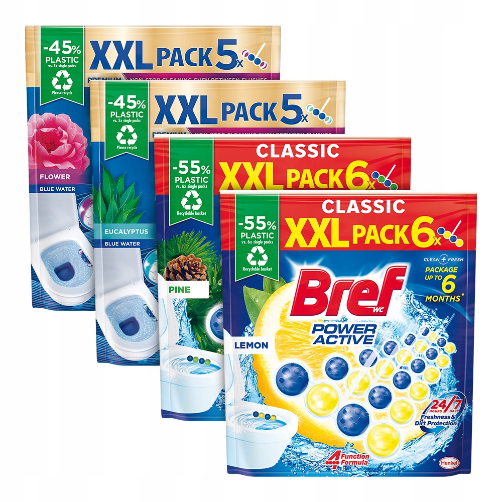 Bref Color Auto Active Power Aktiv závěs do Wc Mix 5x50g x2 6x50g x2