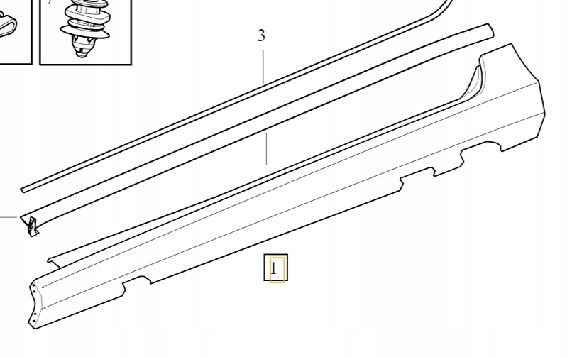 Volvo S60 V60 levý práh, levá prahová krytka
