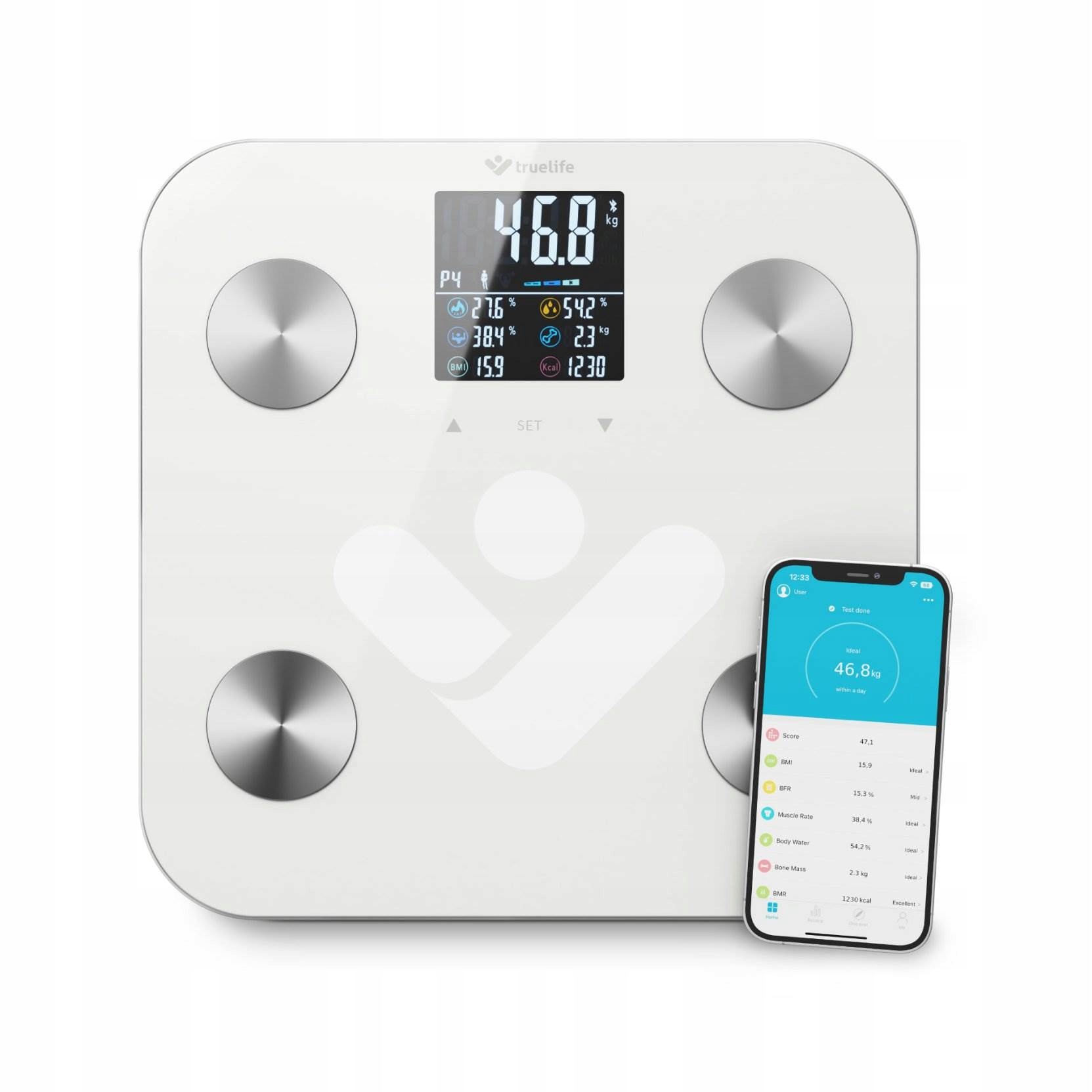 TrueLife FitScale W7 Bt Bioelektrická impedanční bluetooth váha bílá…