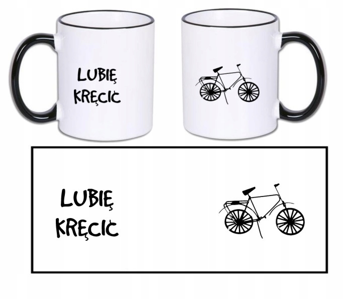 

Kubek czarny rant lubię kręcić rower rowerzysta