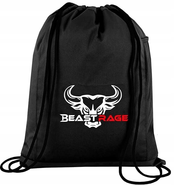 Torba sportowa ze ściągaczem Beast Rage wodoodporna czarna