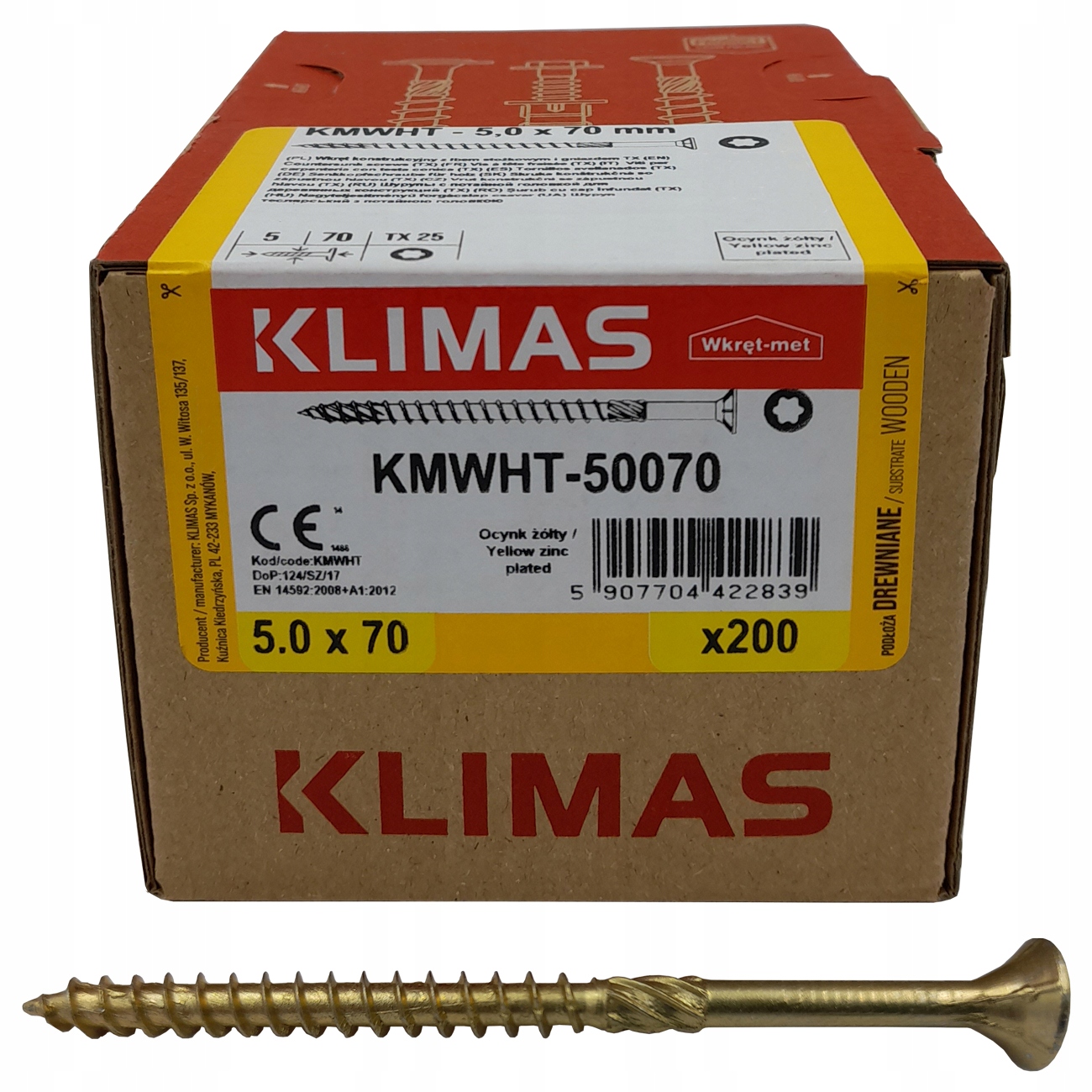 

Wkręty ciesielskie łeb stożkowy 5x70 Torx 200 szt