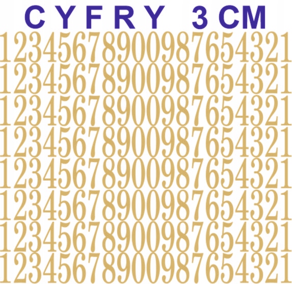 

Naklejki Cyfry, Liczby 3 CM Żółto-złote 160 sztuk