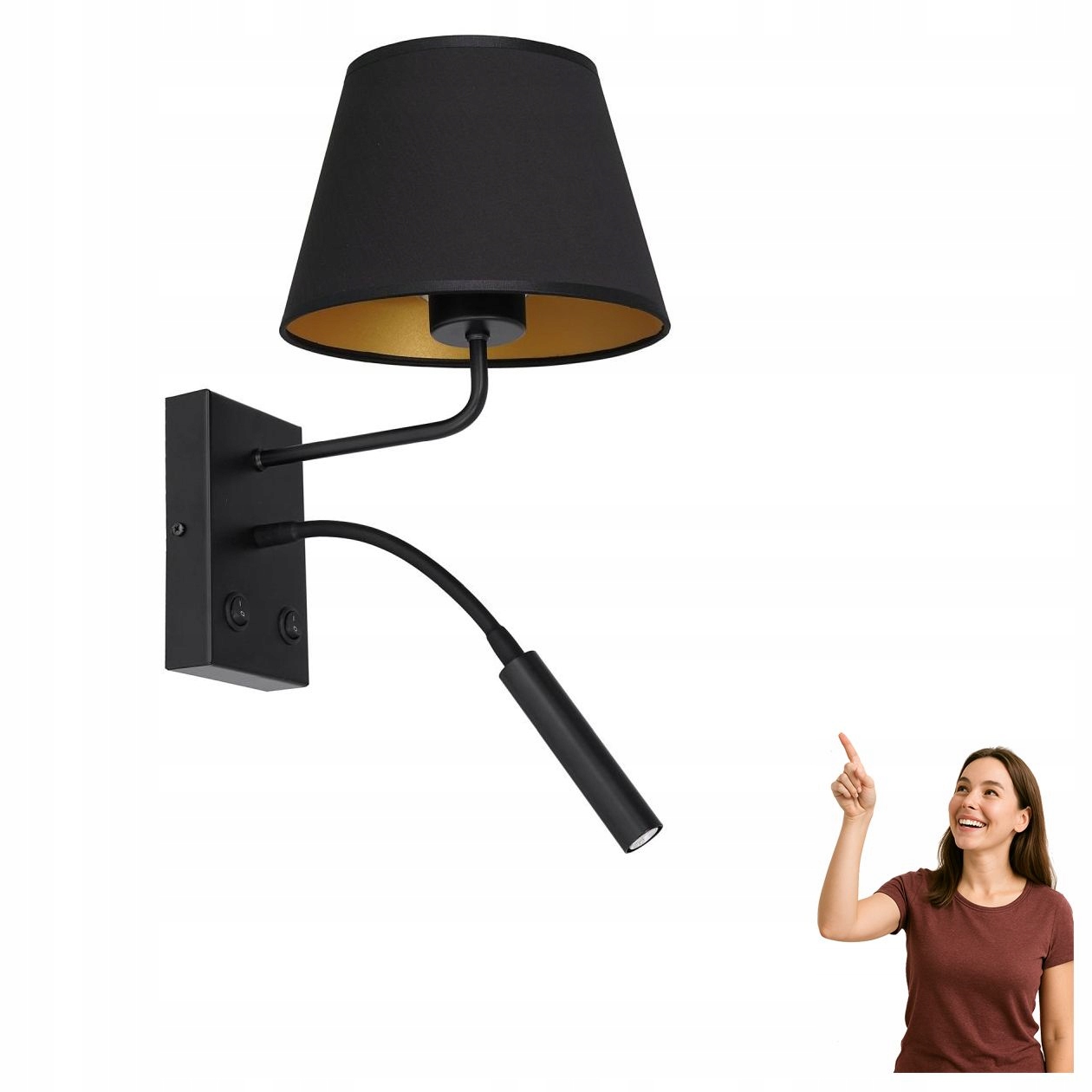 Hotelová nástenná lampa s výložníkom typu flex Arden 3501 Luminex