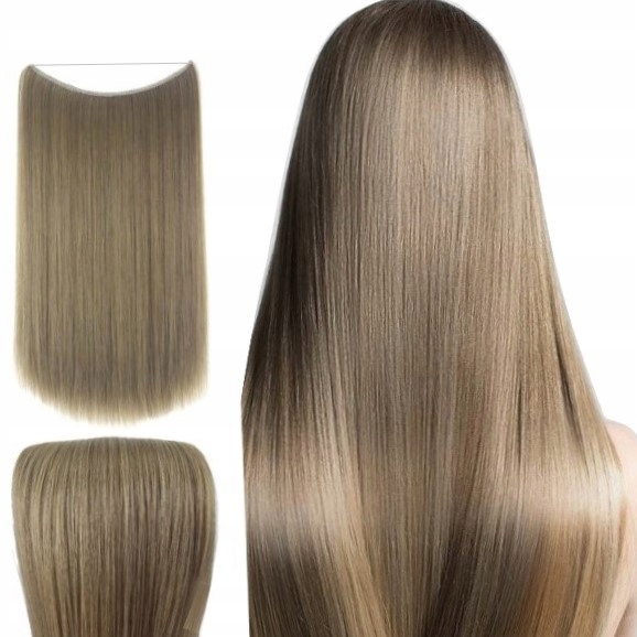 Vlasy na gumičce dlouhé Flip In dopinka příčesek Písková Přírodní Blond