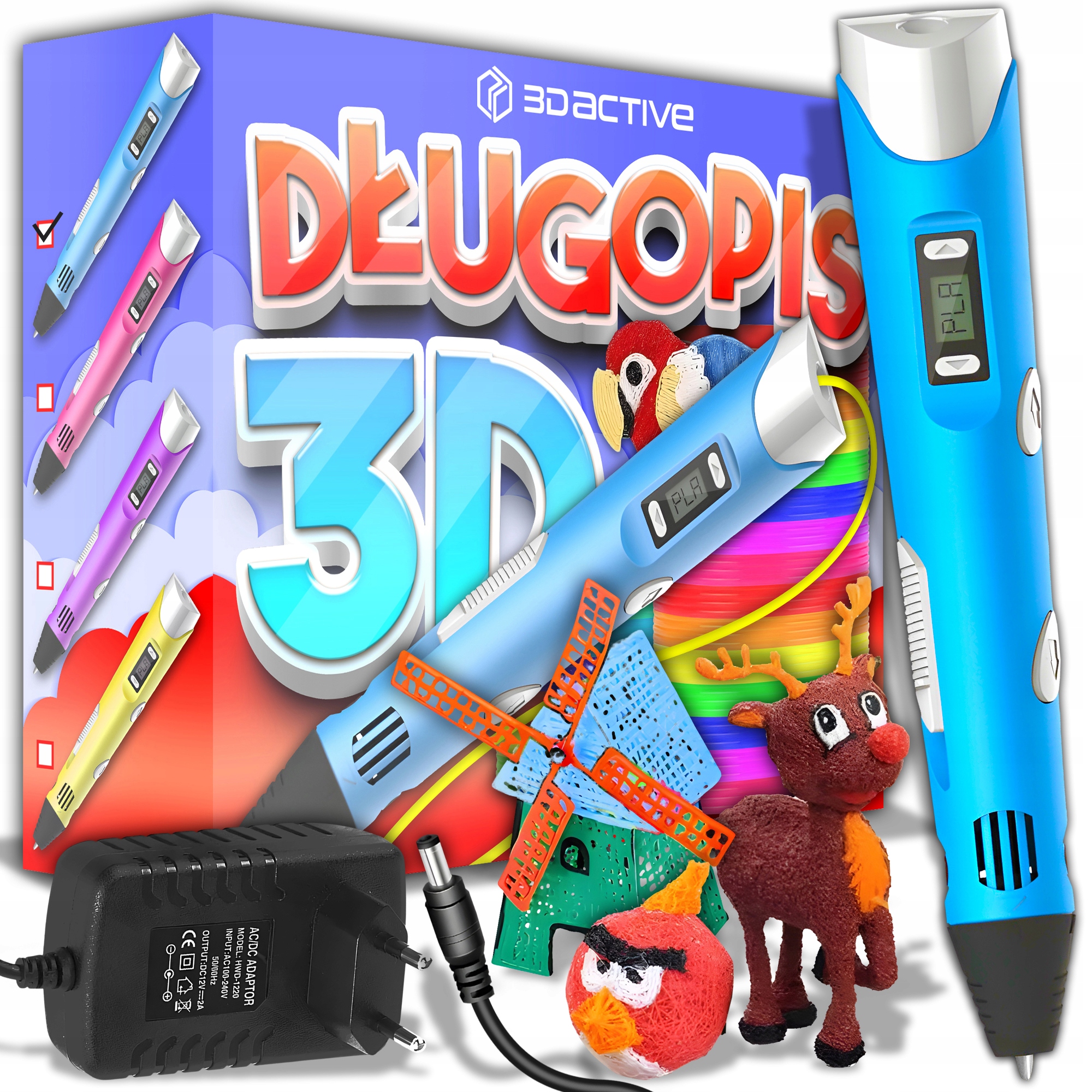 DŁUGOPIS 3D PEN DLA DZIECI DRUKARKA ZESTAW 3 GENERACJA 2024