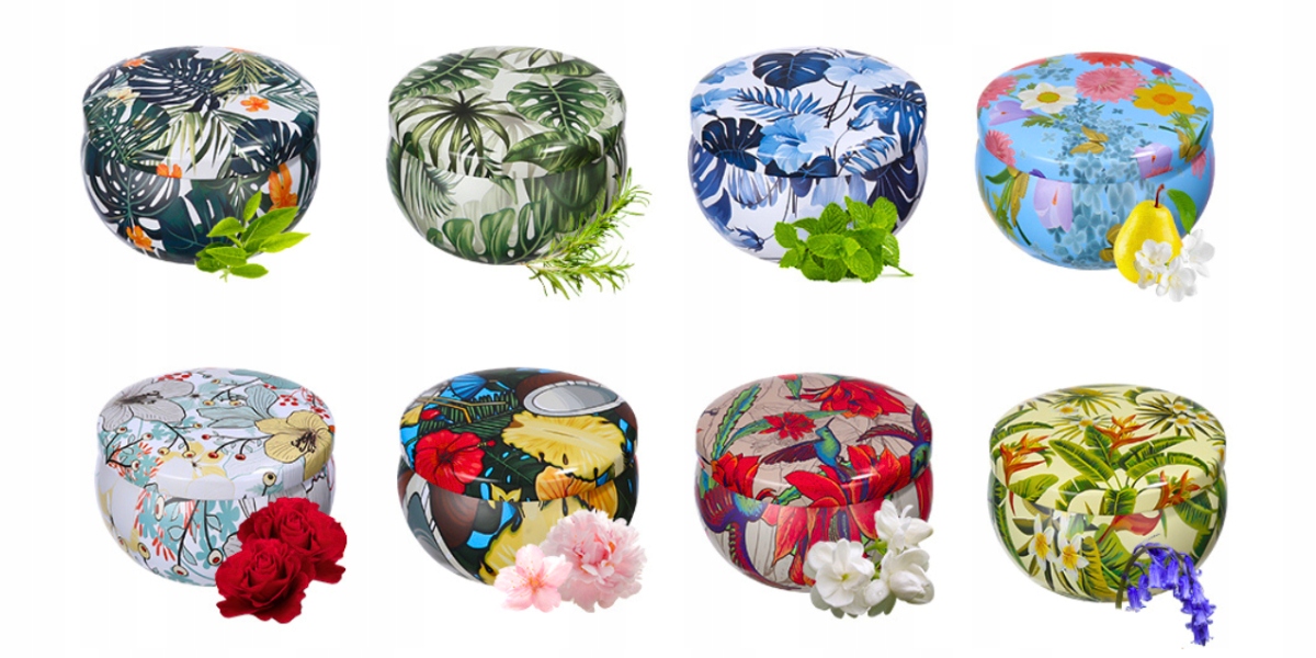 8 x ŚWIECE ZAPACHOWE ŚWIECZKI WOSK SOJOWY ZESTAW NA PREZENT Liczba knotów 1 szt.