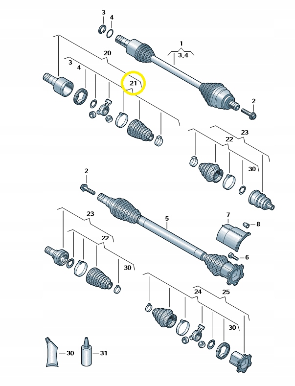 КРЫШКА ВНУТРЕННЕГО ШАРНИРА 3Q0498201B ОРИГ. VW