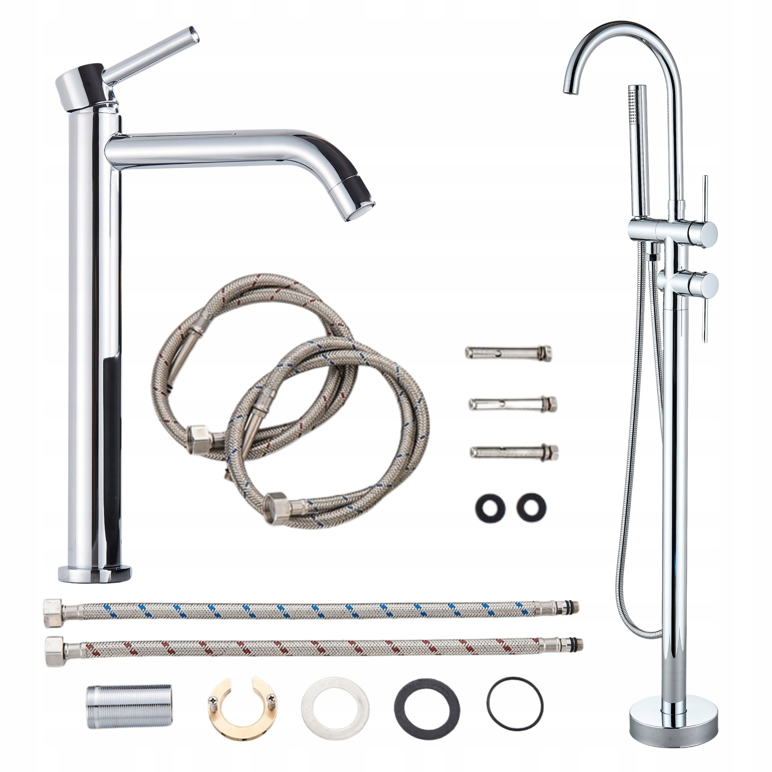 Koupelnová Sada Umyvadlová Baterie Na Desku Volně Stojící Chrom