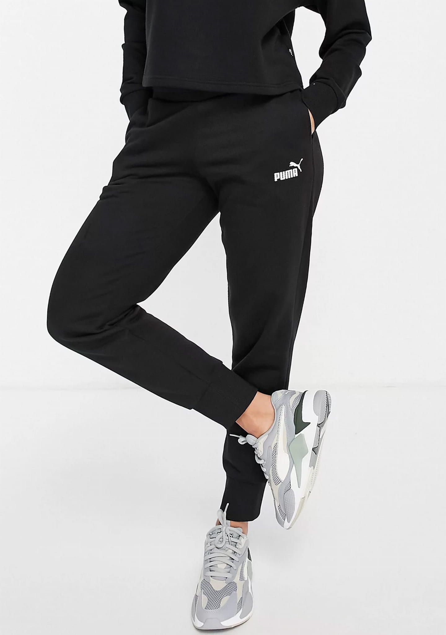 PUMA SPORTOWE SPODNIE DRESOWE DRESY DAMSKIE BAWEŁNIANE WYSOKI STAN XS Płeć kobieta