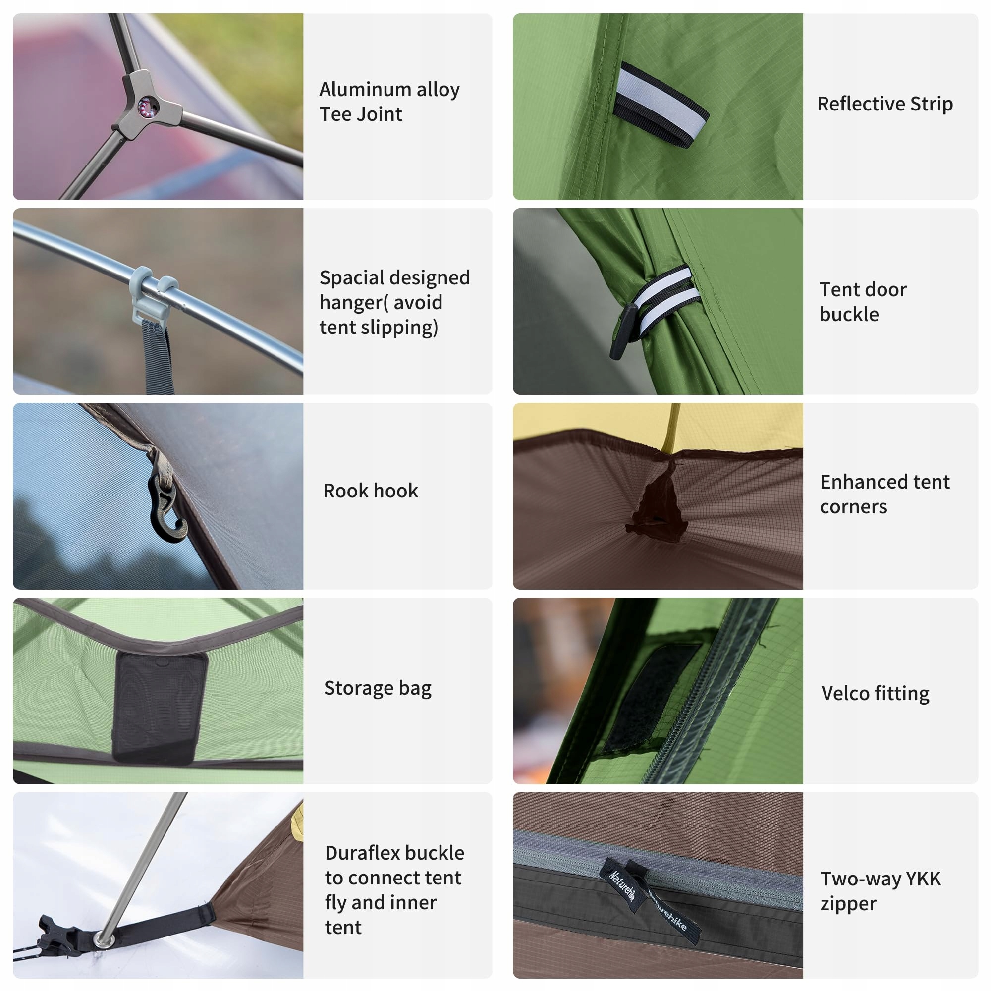 NATUREHIKE Cloud Up 2 Namiot Ultralekki 2 Osoby 3-4 Sezony Camping — miniatura 8