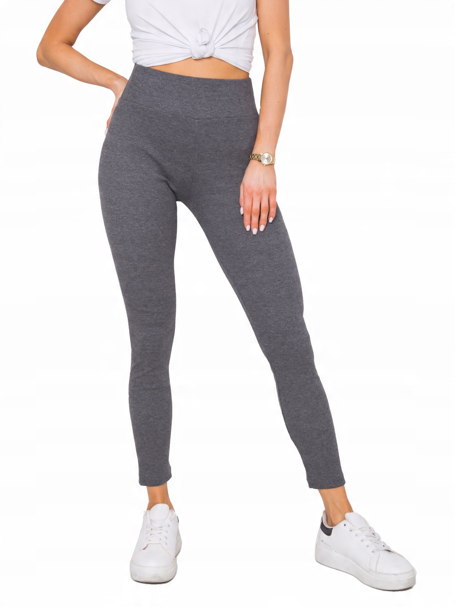 

Legginsy Damskie getry leginsy prążkowane - L