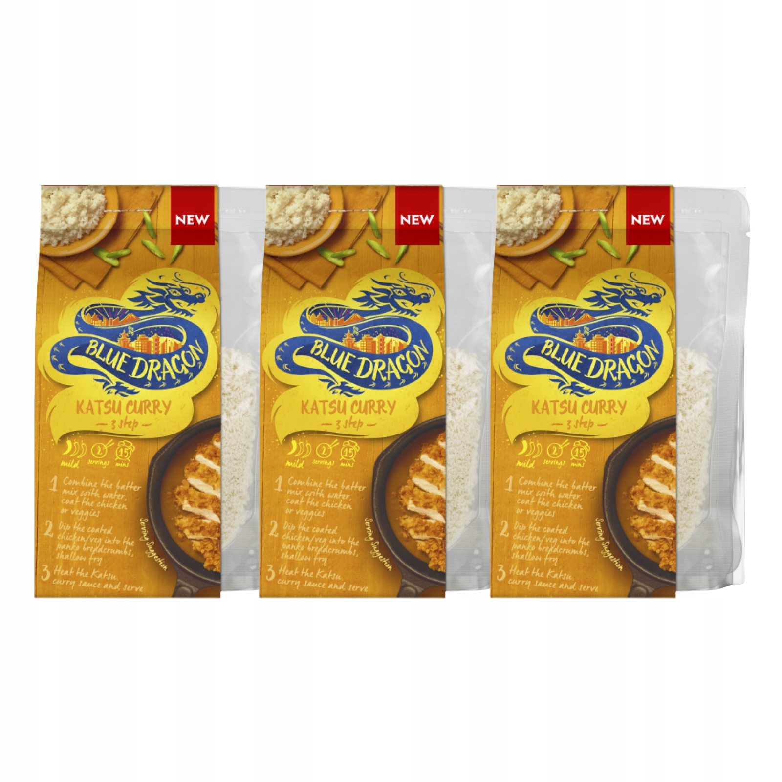 

Blue Dragon Katsu Curry danie z ryżem 3 x 330g