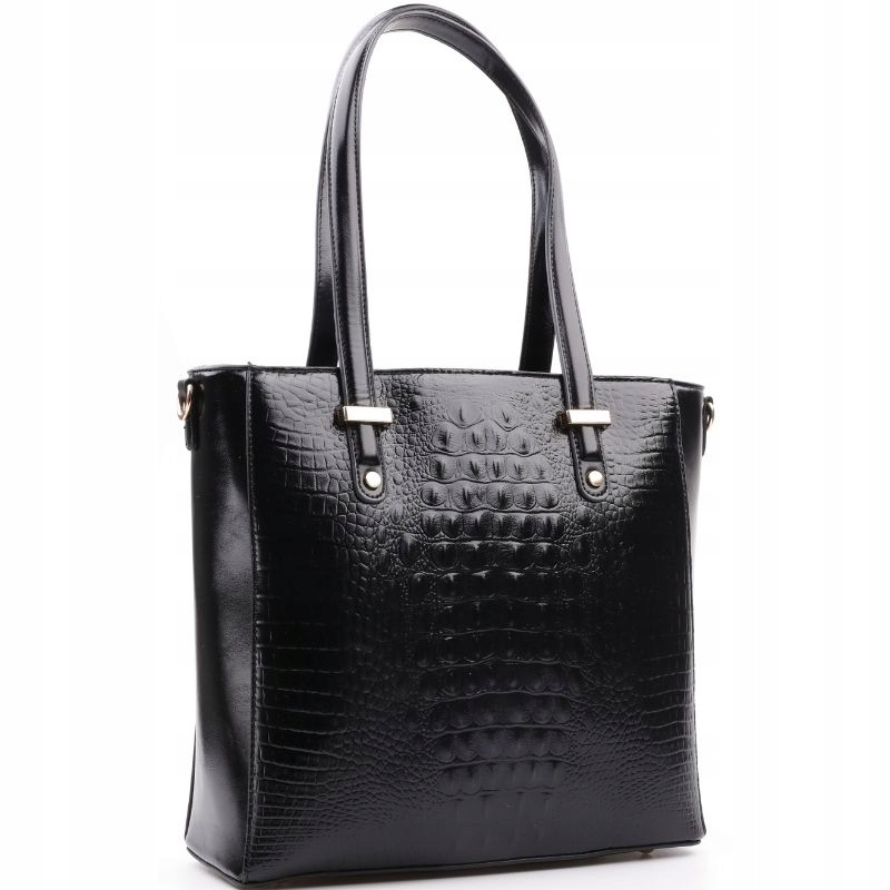 Torebka damska shopper na ramię shopperki wizytowe Czarna