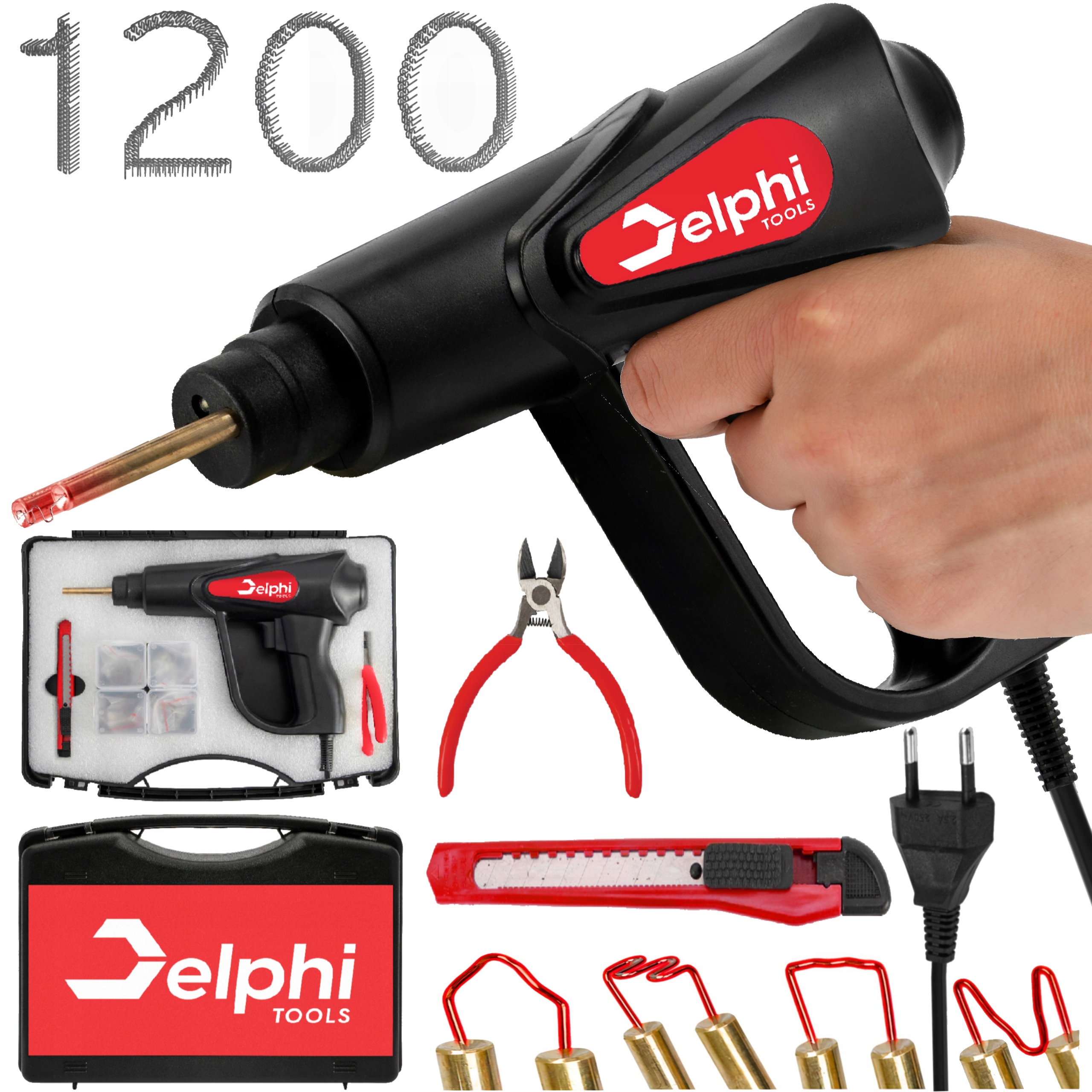 Spawarka Zgrzewarka do Plastiku Zestaw 1200 Zszywek Lutownica Zszywarka 70W