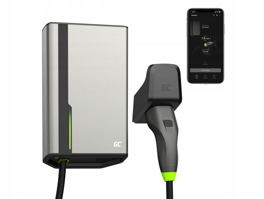 Nabíjačka do auta Ev GreenCell HabuDen Wallbox 22 kW 5 m Typ 2 Nfc