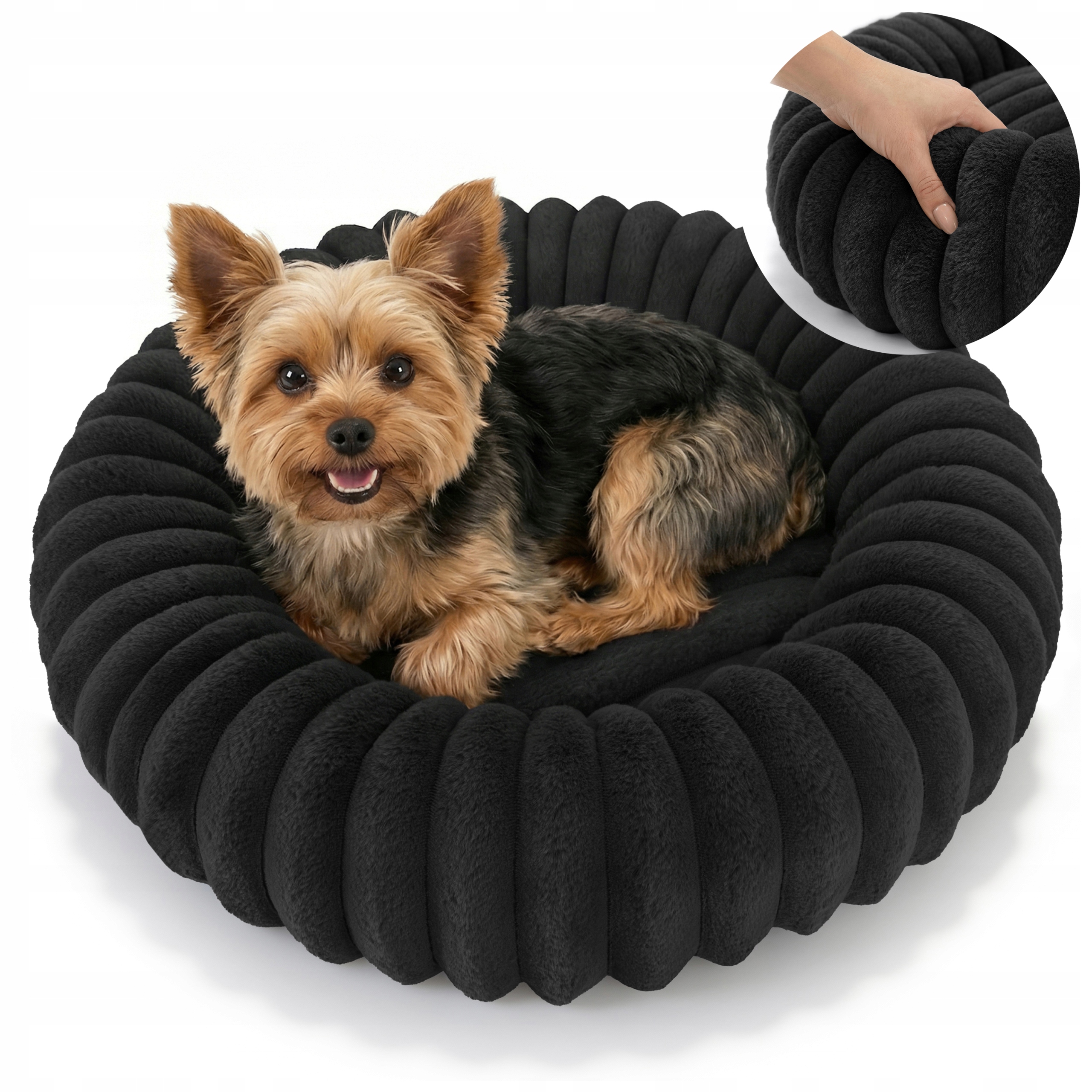 Levně Pelíšek Pro Kočky Kulaté 60 CM Měkké Obepínající Kožíšek Rabbit