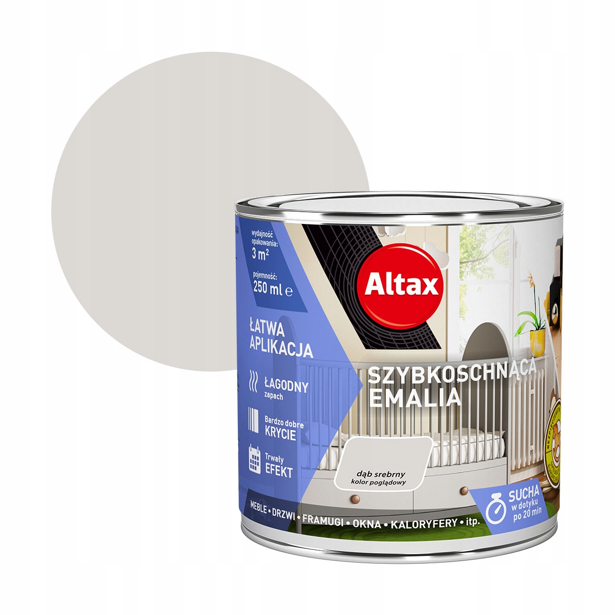 

Altax Emalia Szybkoschnąca 0,25L Dąb Srebrny Poł