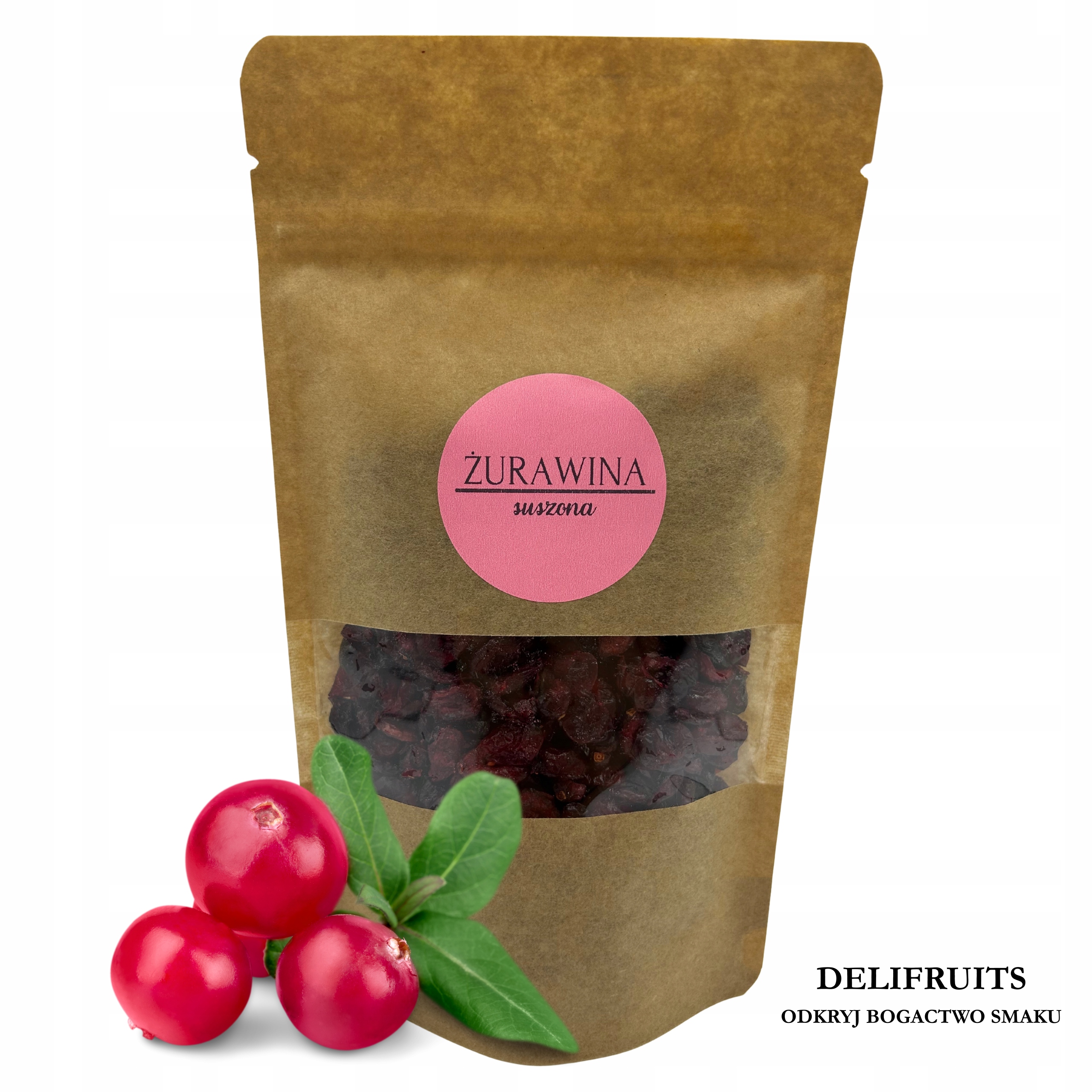 Sušené Brusinky 2,5 Kg (2500 G) Delifruits Prémiová Kvalita Přírodní Chuť