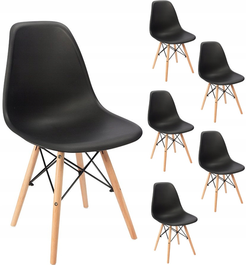 Zestaw 6x krzesło Milano Czarne