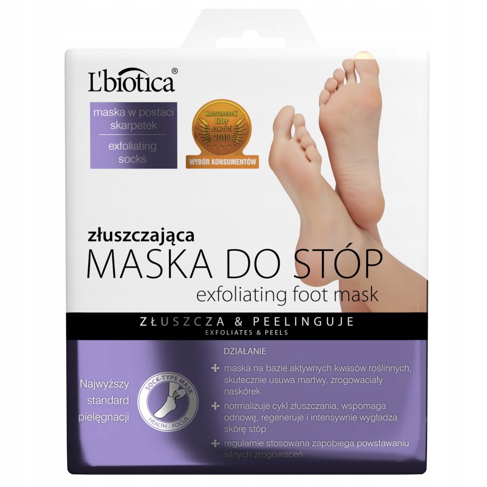 

Lbiotica Maska do stóp złuszczająca 40ml skarpetki