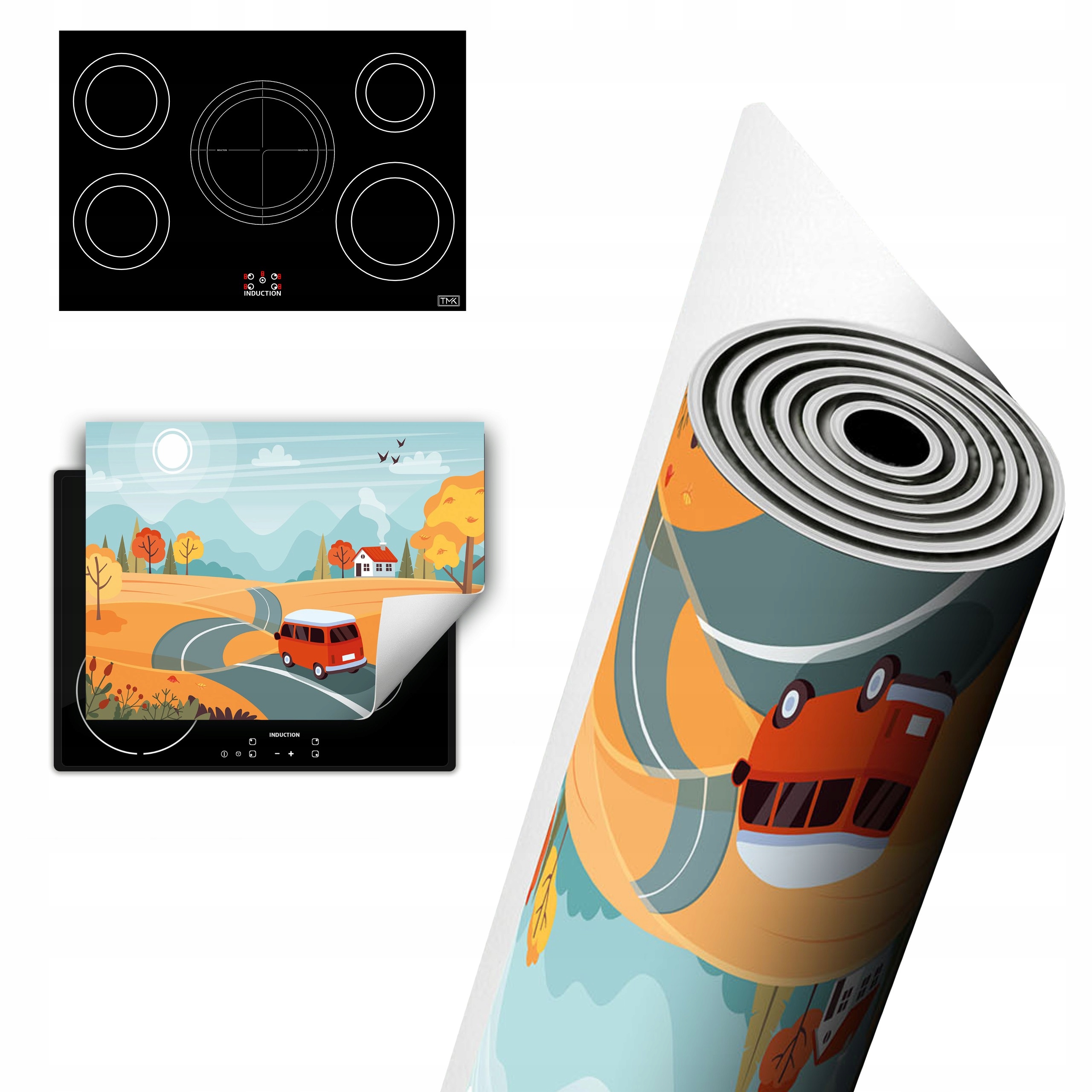 Vinylová Ochrana Na Indukci Deska 80x52 barevná venkov