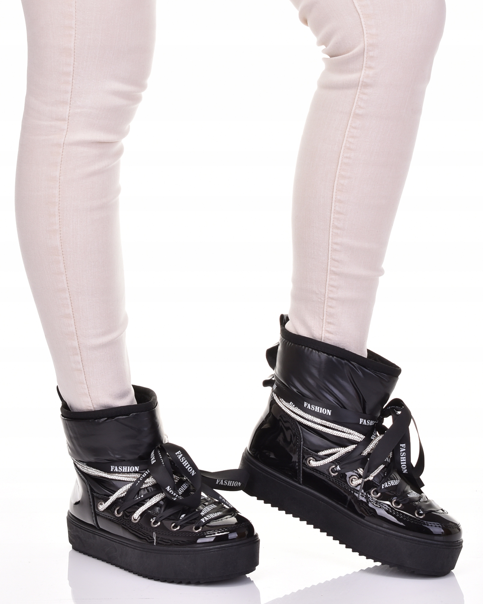 MODNE ŚNIEGOWCE Z FUTERKIEM WSUWANE BUTY ZIMOWE NA PLATFORMIE Oryginalne opakowanie producenta pudełko