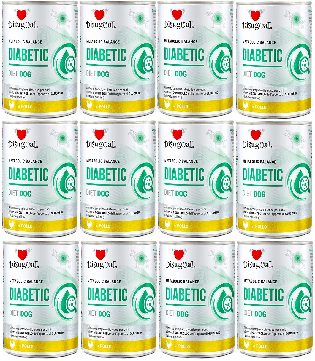 Levně Disugual pro psa Mokrá dieta Diabetic Kuře 12 x 400 g Cukrovka