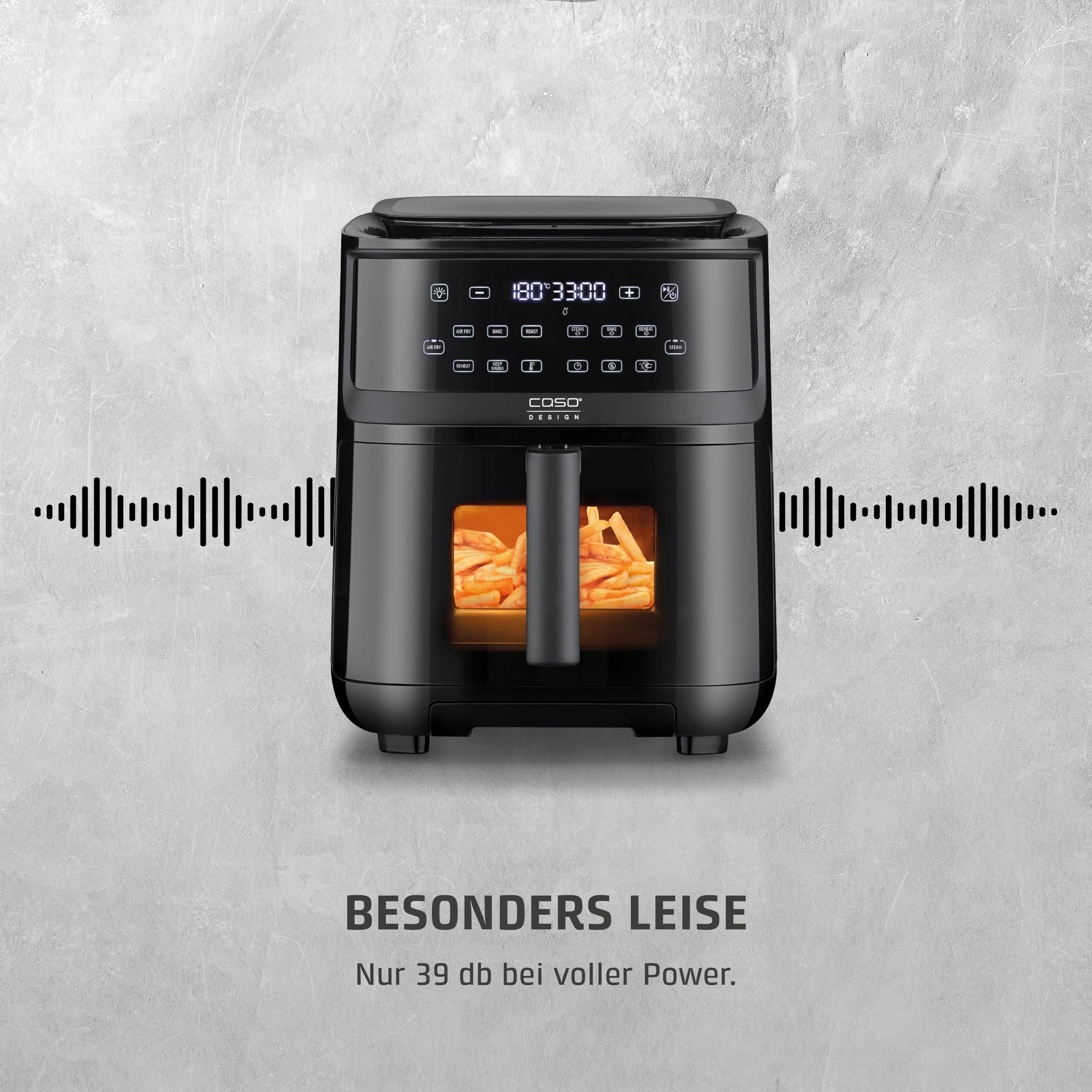 CASO AirFry Steam 700 Frytkownica Beztłuszczowa Parowar 7L Czarna — miniatura 9