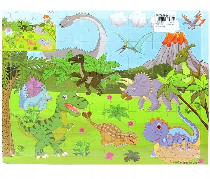

Edukacyjne Drewniane Puzzle Układanka Dinozaury