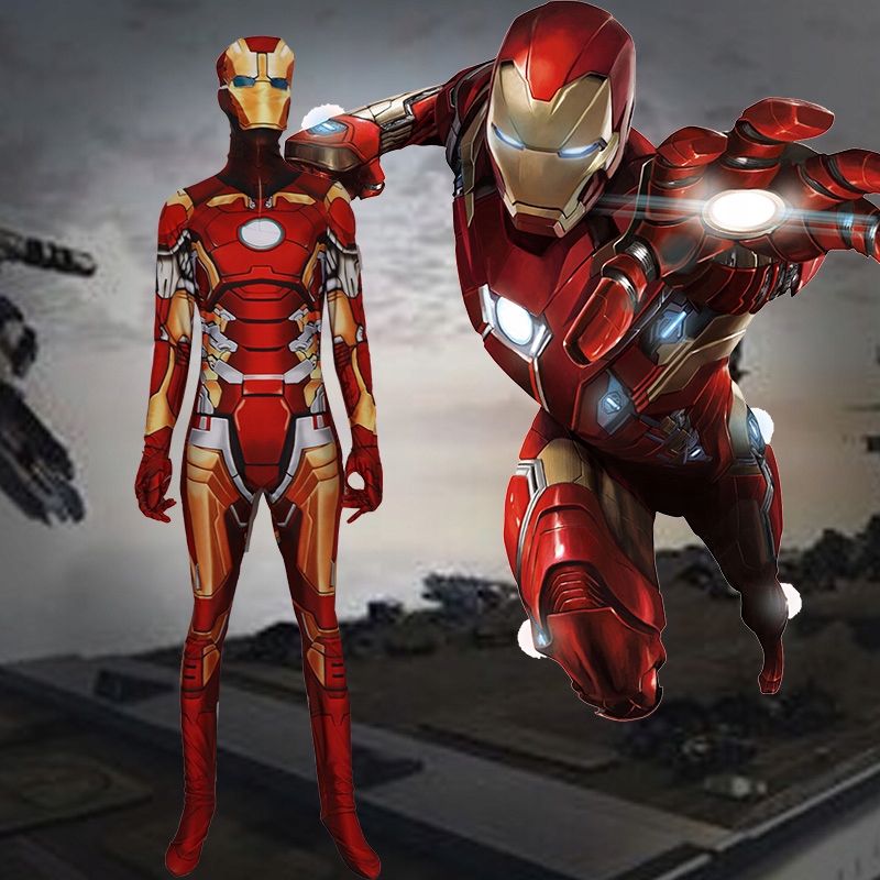 Strój Przebranie Kostium IRON MAN + ŚWIECACA Maska 110/120 M Płeć Chłopcy