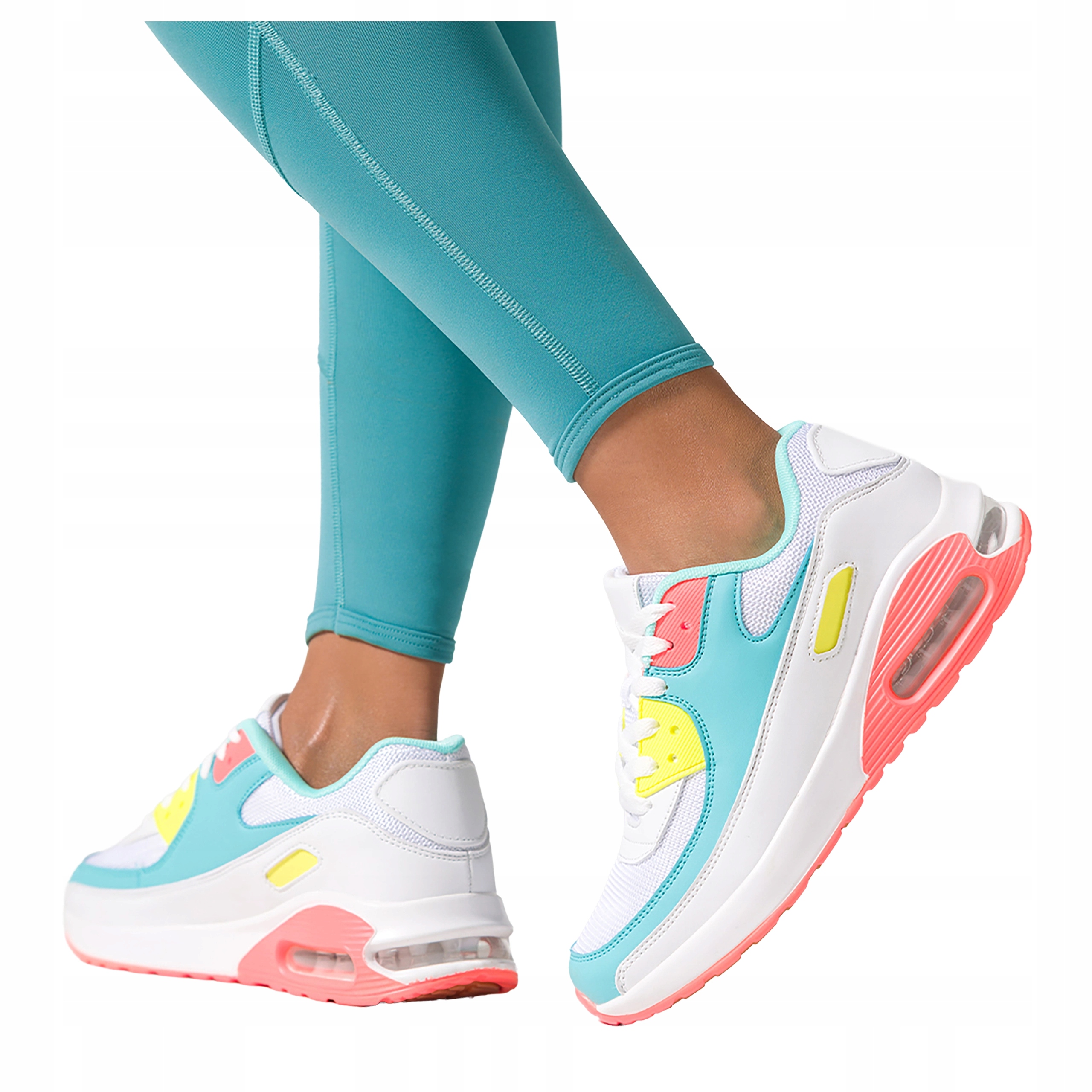 Bílé Tenisky Dámské Šněrovací Koturn Barevné Sportovní vložky vel 40