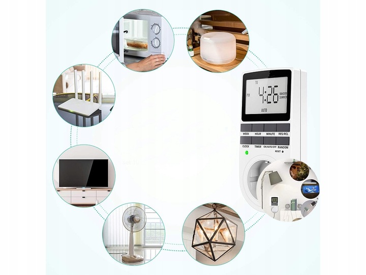 PROGRAMATOR CZASOWY TIMER WŁĄCZNIK WYŁĄCZNIK PRĄDU Model ENERGOOSZCZĘDNY PROGRAMATOR GNIAZDKO
