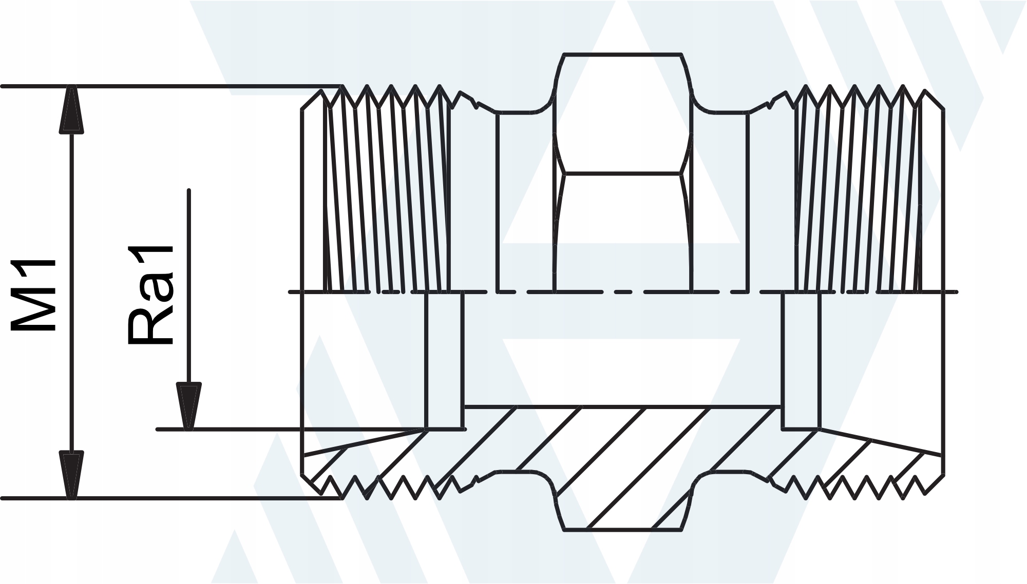 Złącze proste, złączka, nypel BB M33x2,0 22L Numer katalogowy części GS-22L-M33