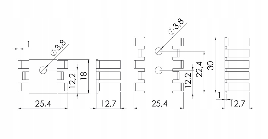 Radiator U SOT32 TO126 TO220 T-23A2200008 Symbol FI349/18/SE
