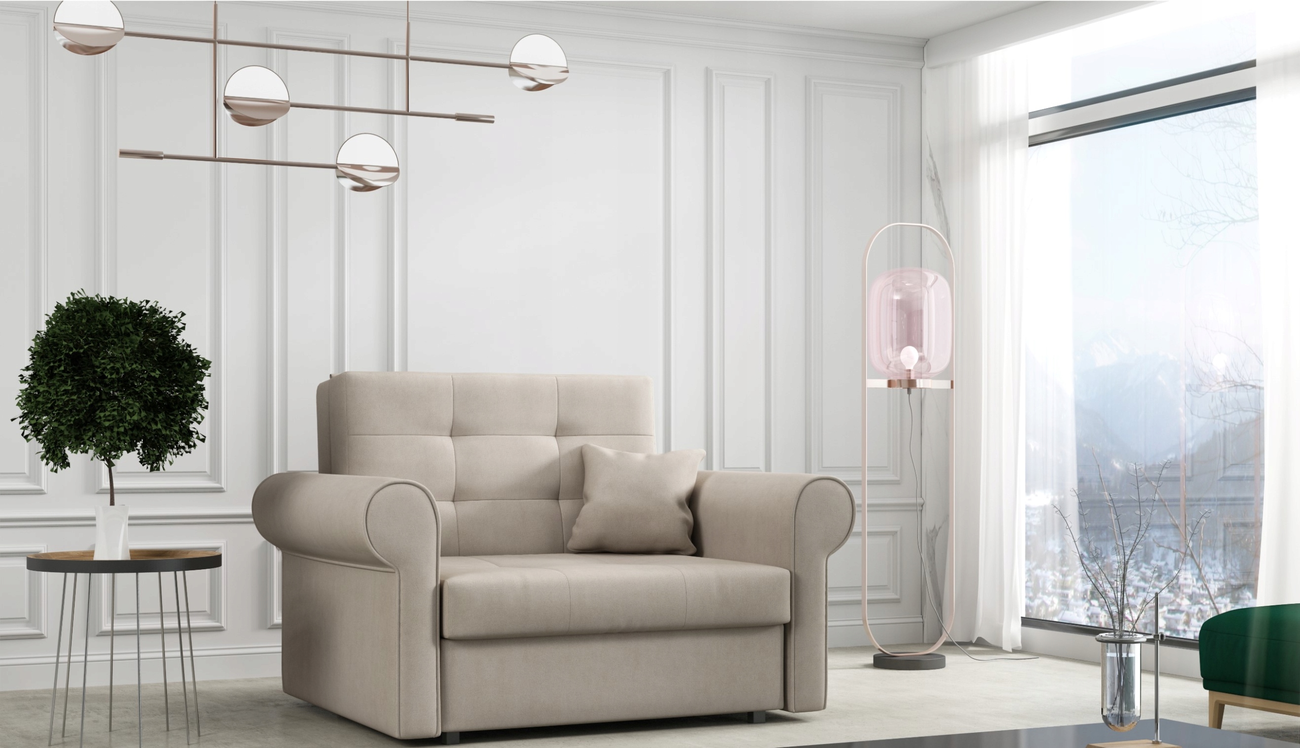 

Viva I Silver solidna sofa jednoosobowa z bokami