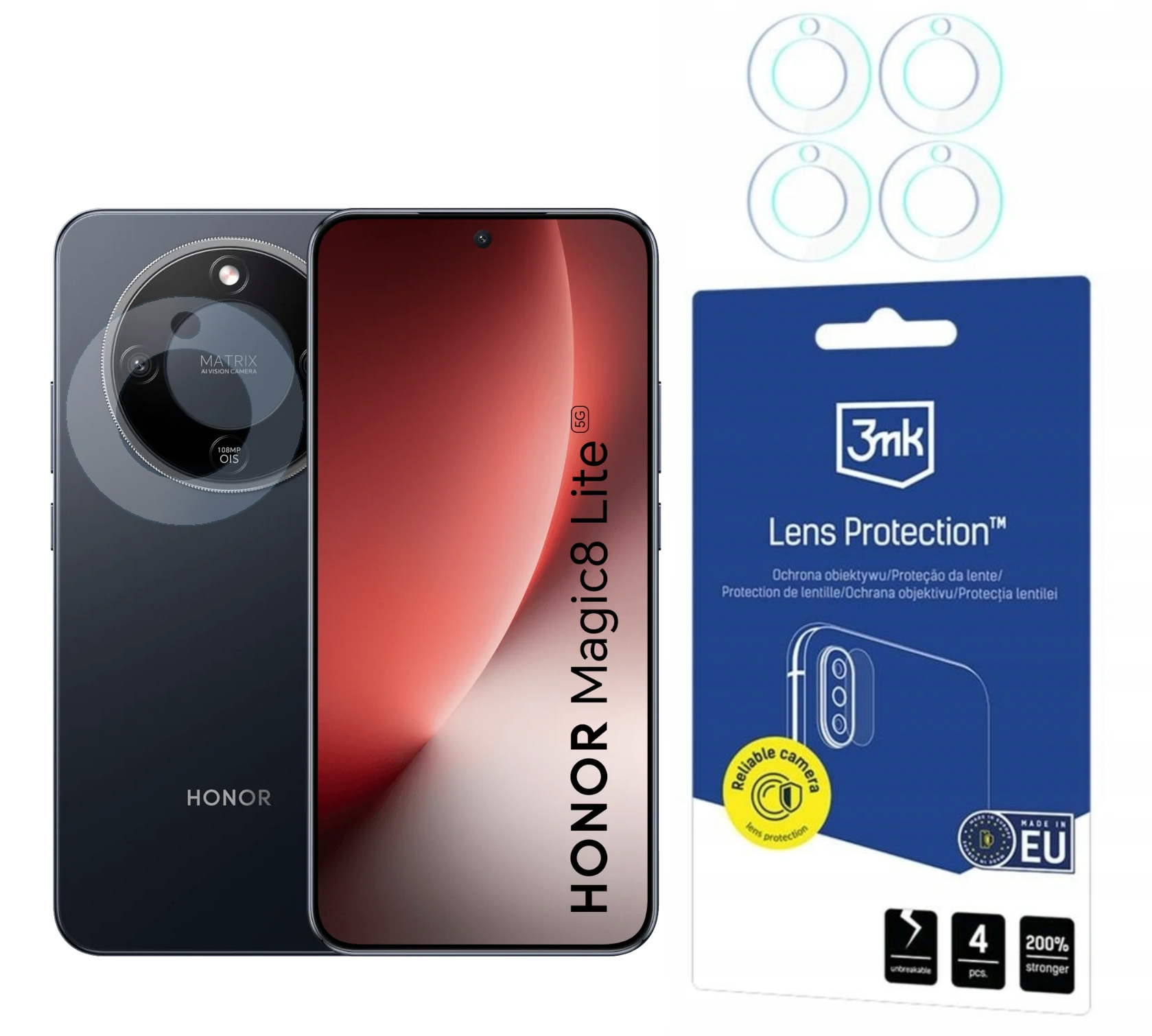 3MK Sklo na objektiv Lens pro Honor Magic8 Lite 4ks