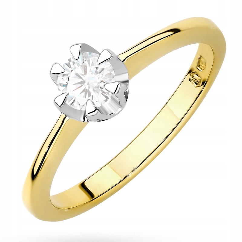 Krásný Zlatý Prstýnek 585 s Briliantem 0,40 ct