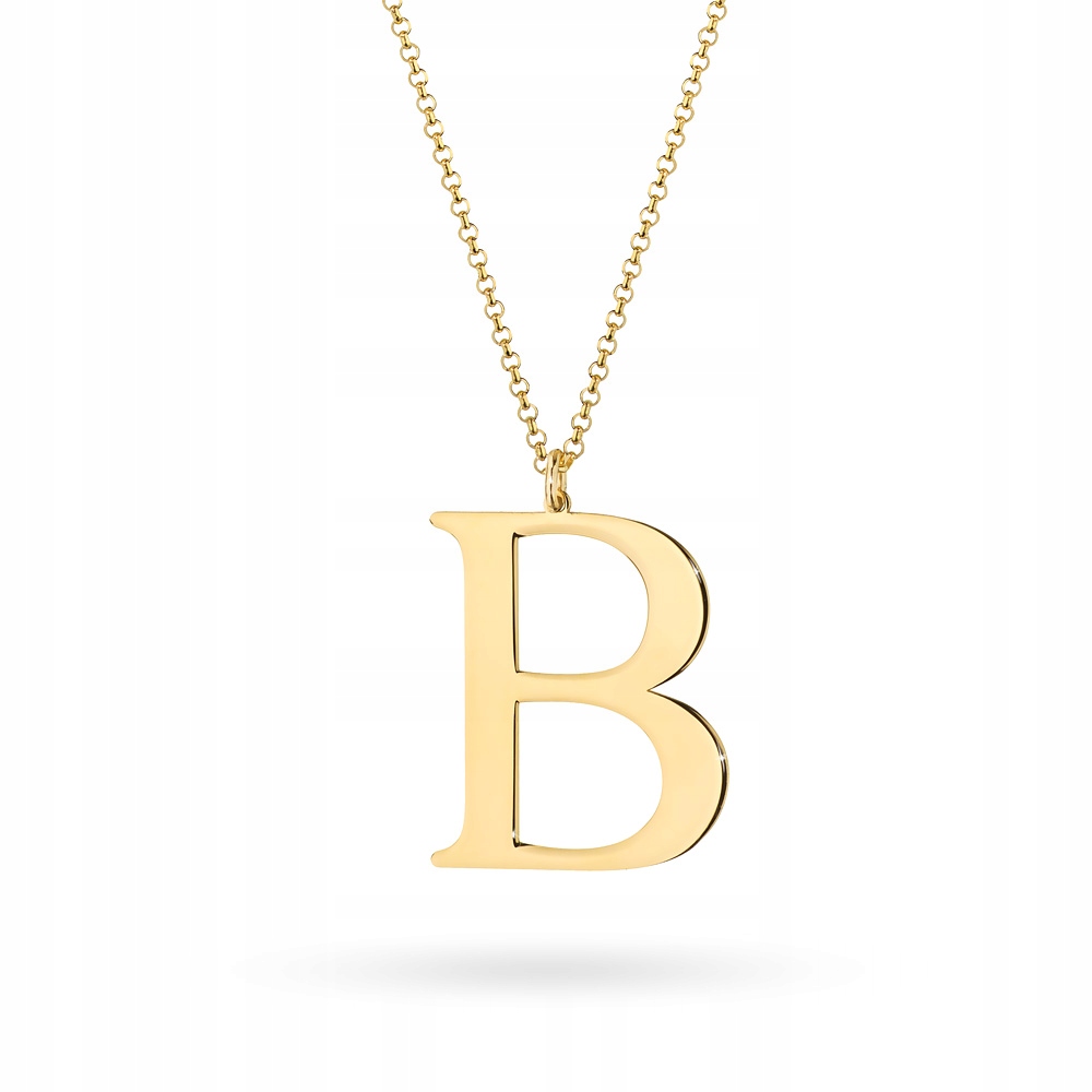 Krásný Pozlacený Náhrdelník ryzost 925 Velké Písmeno B