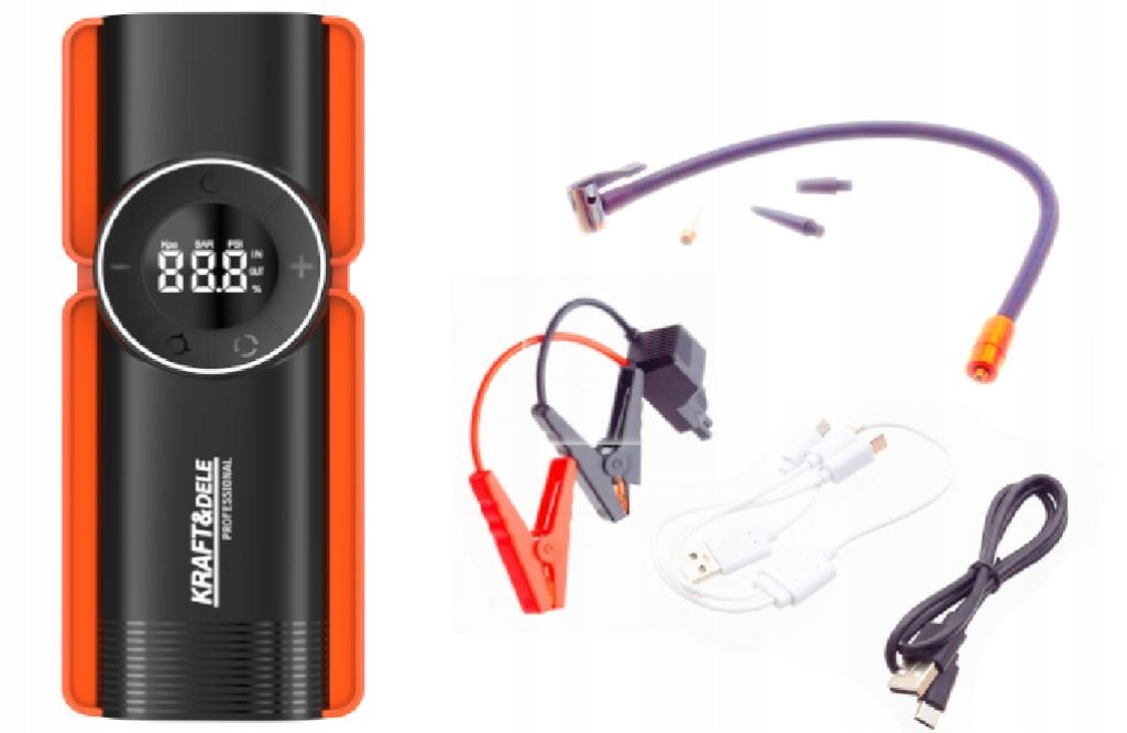 Silný akumulátor Power Bank Jump Starter 1200A 10000 mAh Kraft&Dele