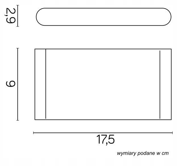 Prostokątny ledowy kinkiet zewnętrzny czarny Kolor czarny
